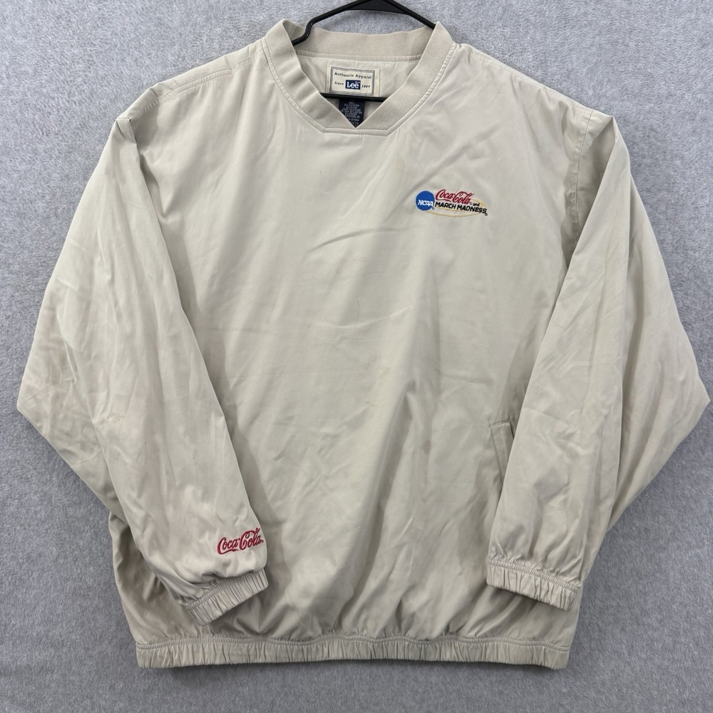 Coca Cola NCAA March Madness Pullover Men's XL Beige Lee Apparel Jacket